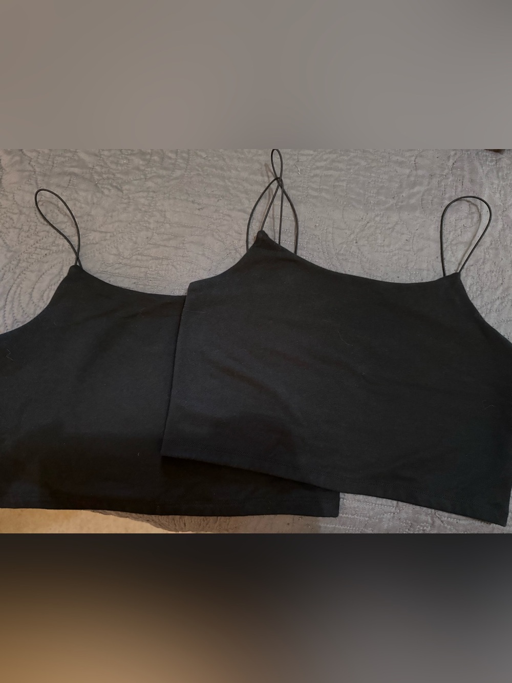 2 Victoria Secret Black Spaghetti Strap Crop Tops 4 FOR $20 SALE!